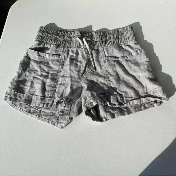 ATHLETA Cabo 100% Linen 4" Shorts Gray, Size 4 - Picture 2 of 6